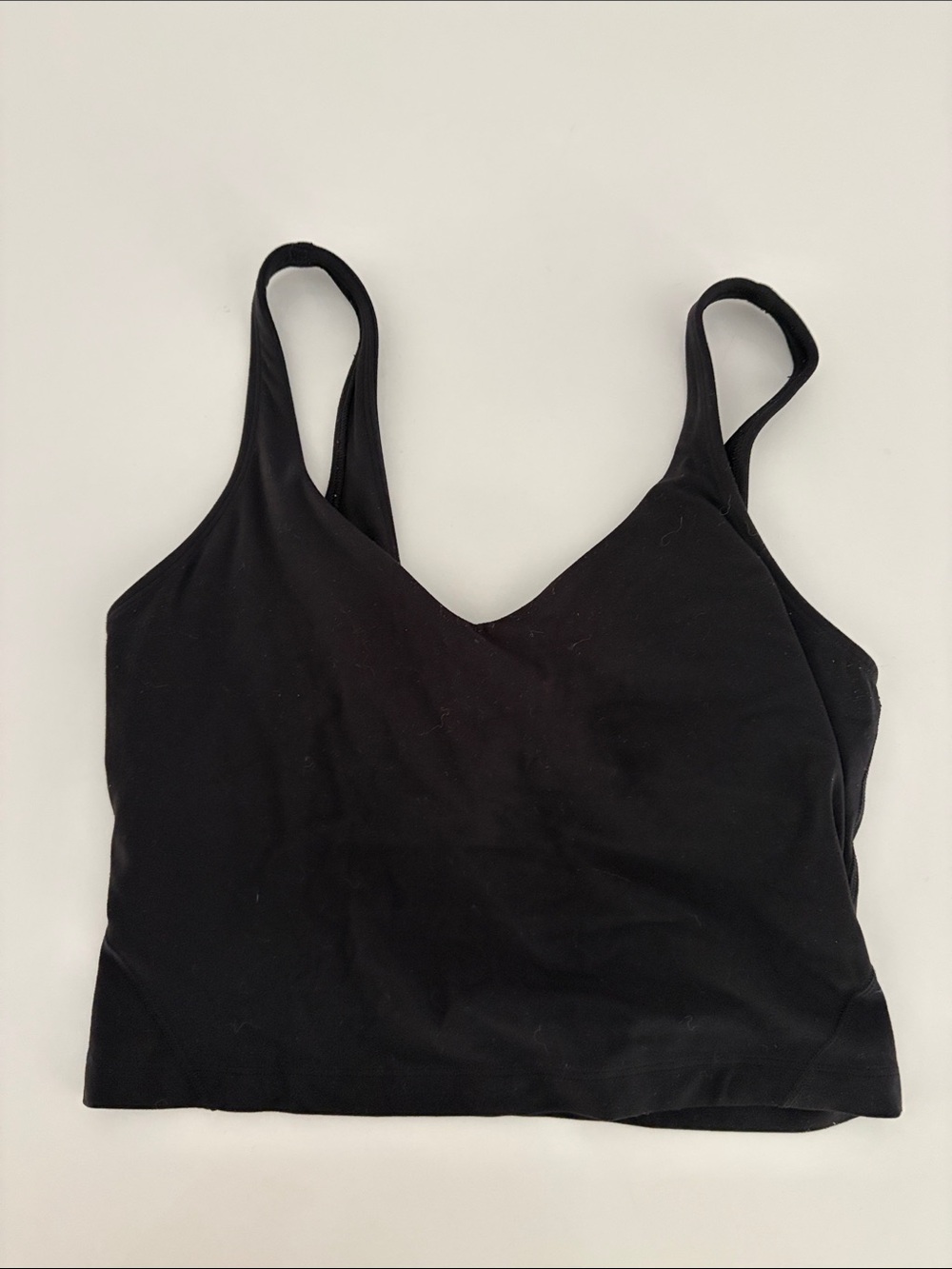 Lululemon Black V-Neck Cropped Tank Top size 6